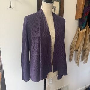 NWT EILEEN FISHER Wool Pointelle Cardigan L